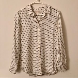 XS Madewell Alexa Chung Silk Polka Dot Blouse